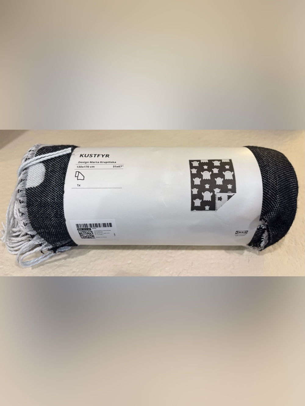 NWT - IKEA Halloween Ghost Throw Blanket